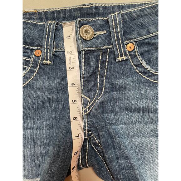 True Religion‎ Low Rise Cut Off Button Flap Pocket Denim Jean Shorts Size 27 - Picture 8 of 9